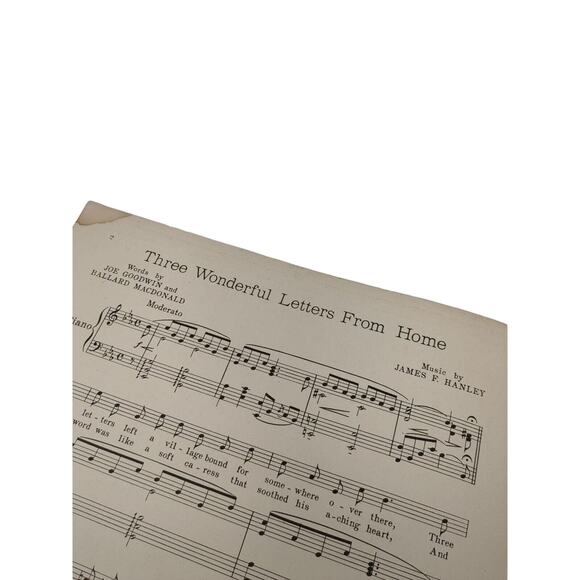 1918 Three Wonderful Letters From Home Sheet Music J Hanley Shaprio Bernstein - Picture 7 of 16